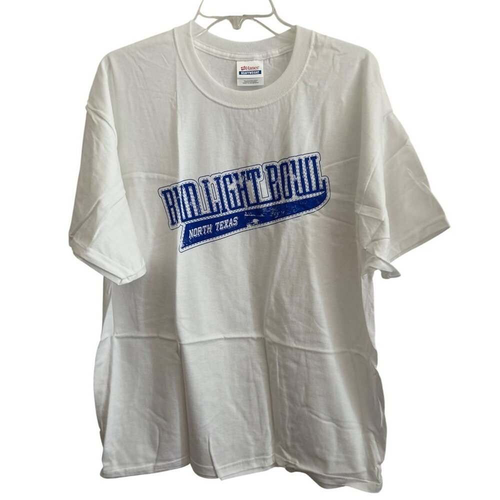 Bud Light Bowl North Texas Hanes Heavyweight White T-Shirt XL 100% Cotton Adult